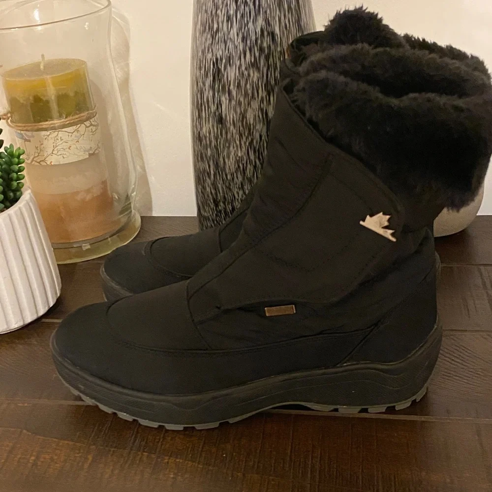Pajar Canada Kimmi Nylon Insulated Winter Boots With Ice Grippers Size 5/5.5 - Picture 2 of 15